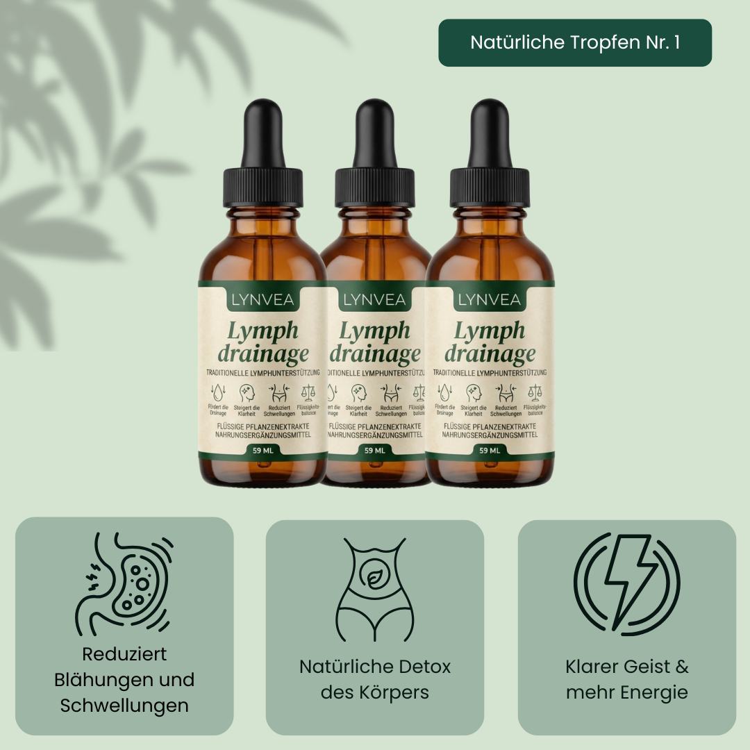 Lynvea Detox-Tropfen – Natürliche Linderung bei Wassereinlagerungen im Gesicht, Bauch und an den Beinen