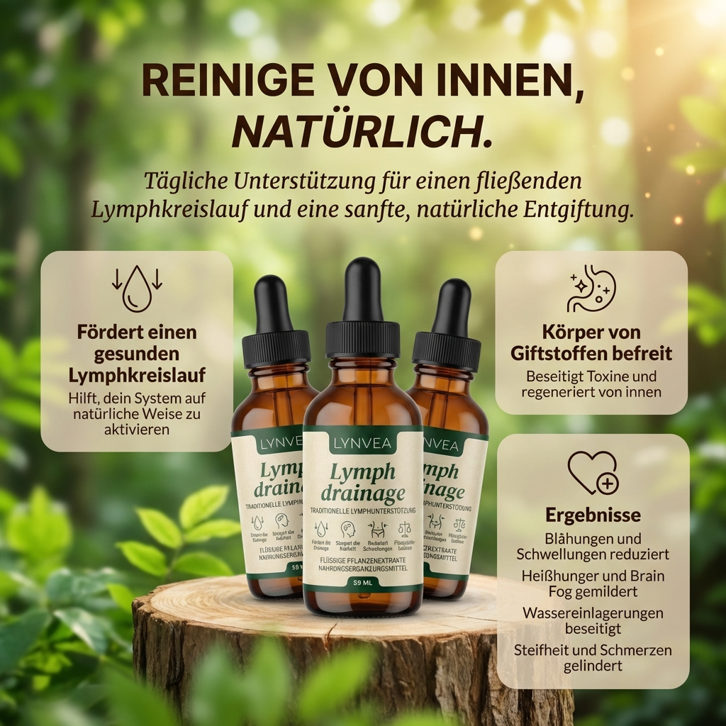 Lynvea Detox-Tropfen – Natürliche Linderung bei Wassereinlagerungen im Gesicht, Bauch und an den Beinen