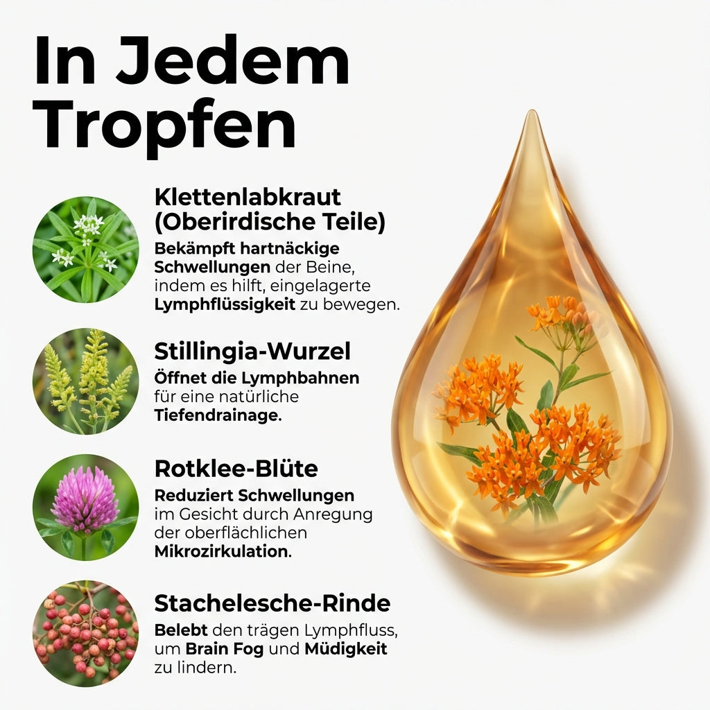 Lynvea Detox-Tropfen – Natürliche Linderung bei Wassereinlagerungen im Gesicht, Bauch und an den Beinen